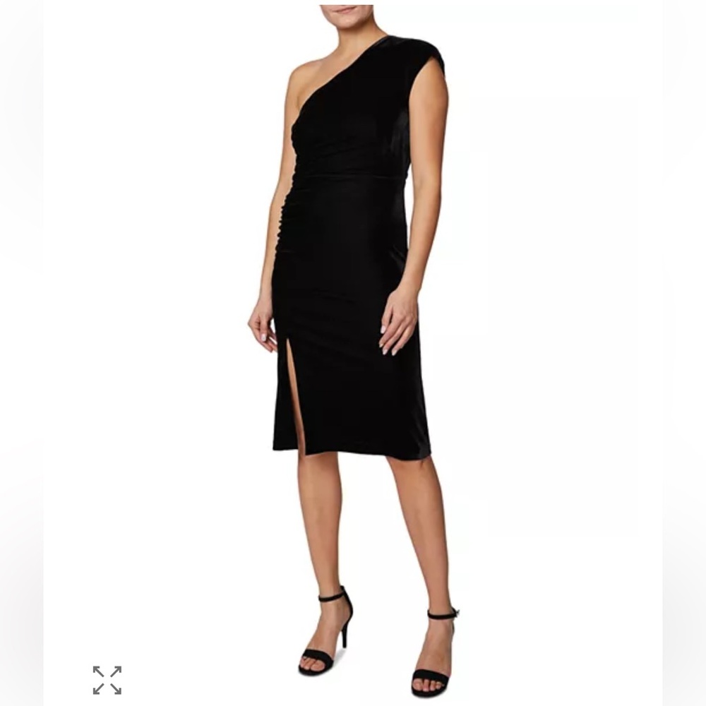 Laundry by Shelli Segal Elegant Black Velvet One-Shoulder Dress 🆕